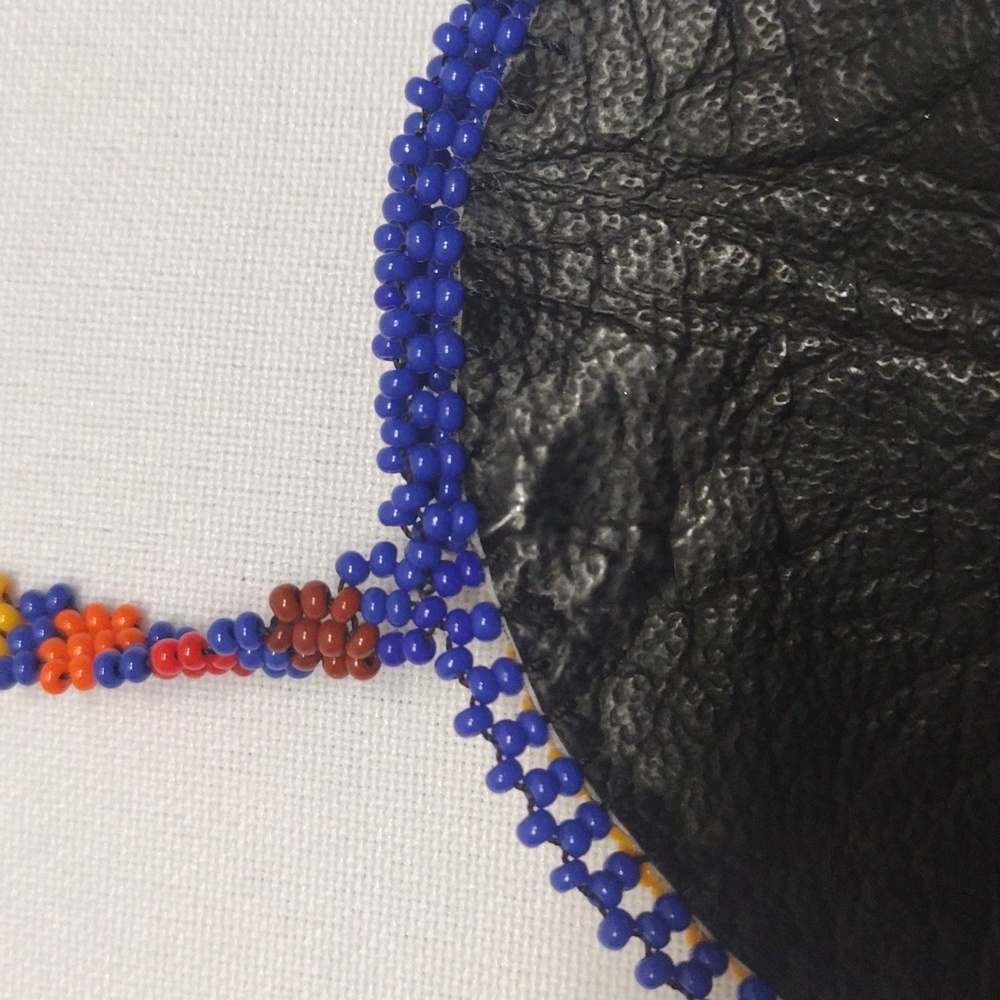 Beaded Pouch Pocket Necklace Colorful Sun - Picture 8 of 8